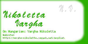 nikoletta vargha business card